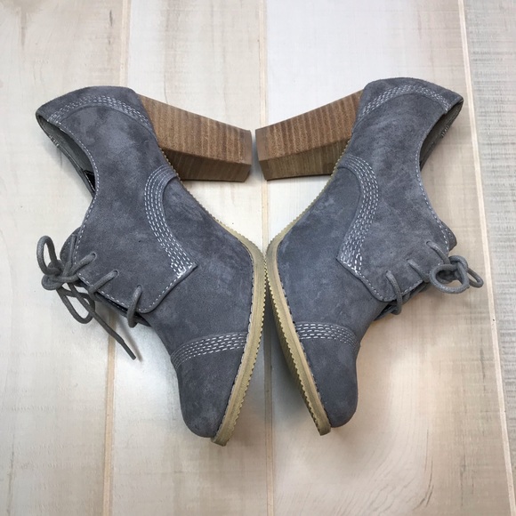 Hush Puppies Suede Comfort Heels Pumps Gray 6M - Picture 4 of 7